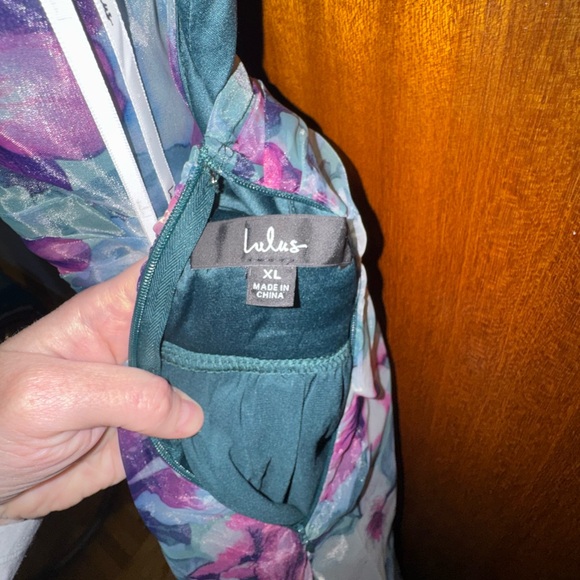 Lulu's Teal & Purple Floral Maxi Dress - Picture 2 of 4